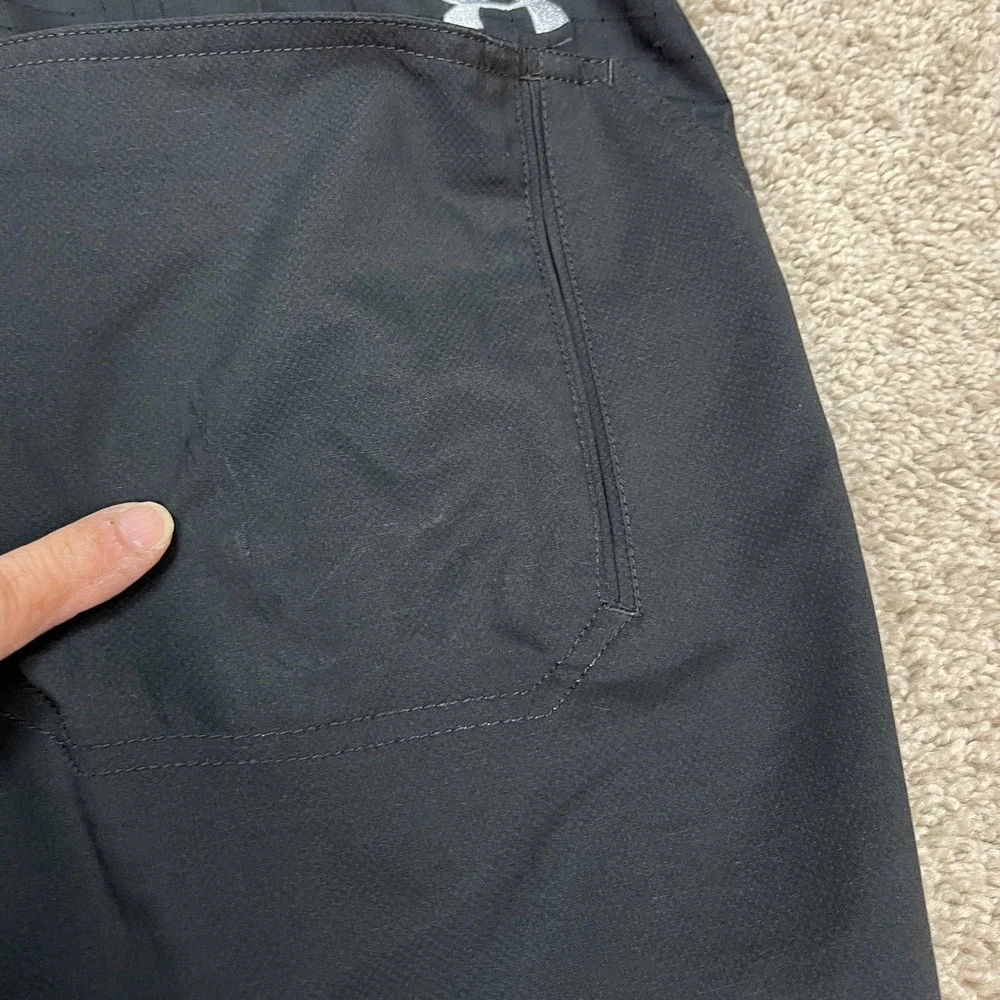 Under Armour Shorts Mens 36 Black Stretch Waistband‎ Reflective Vented Athletic